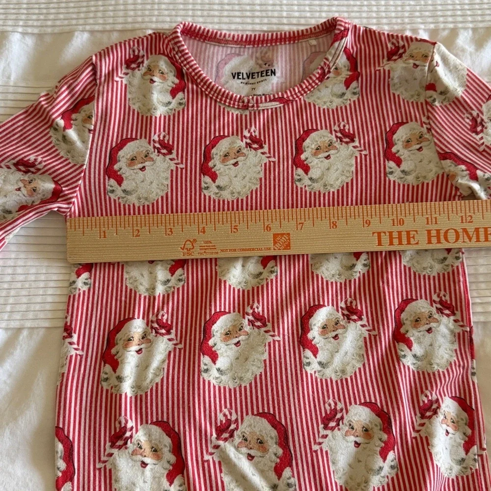 Velveteen Red Santa Kids Pajama Size 7